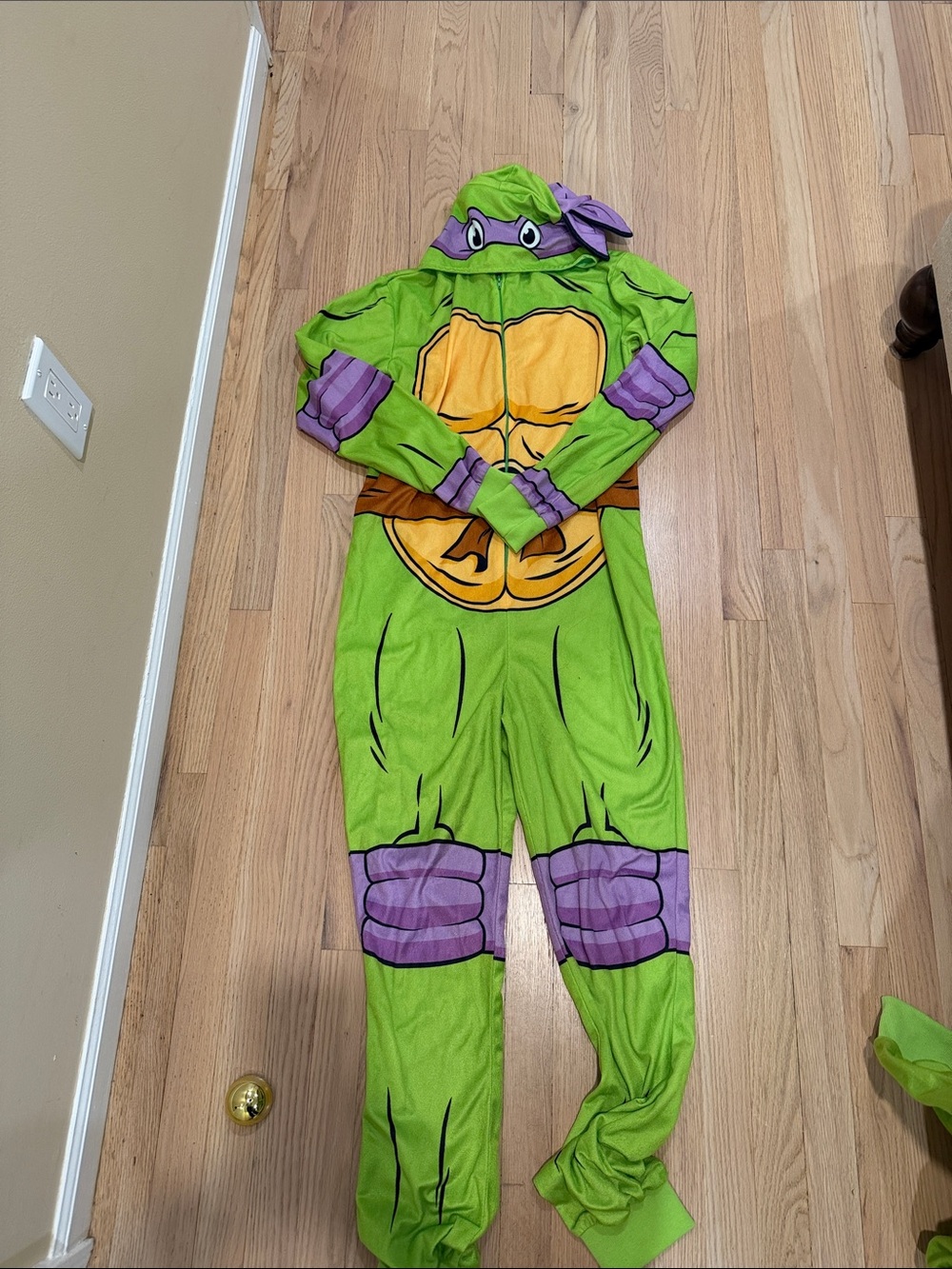 Adults Purple Donatello Ninja Turtle Costume - Green Hooded Onesie